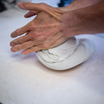 Mia Sarosi at work in her studio 2019